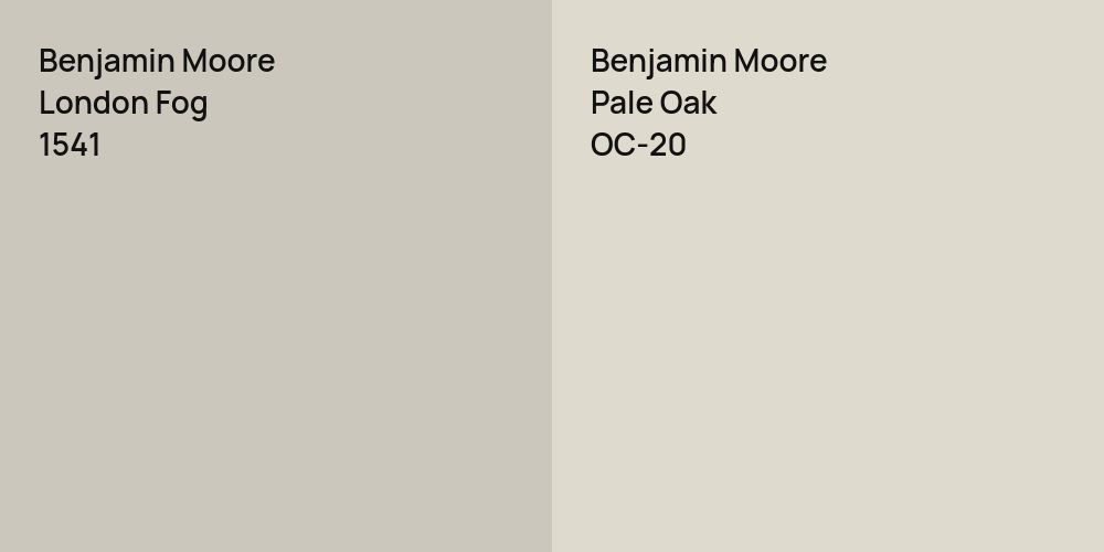 Benjamin Moore London Fog vs. Benjamin Moore Pale Oak