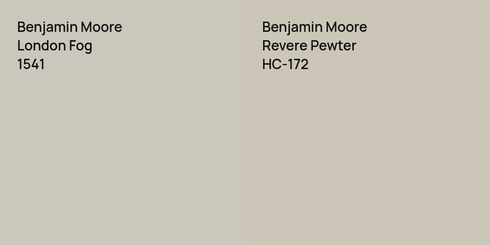 Benjamin Moore London Fog vs. Benjamin Moore Revere Pewter