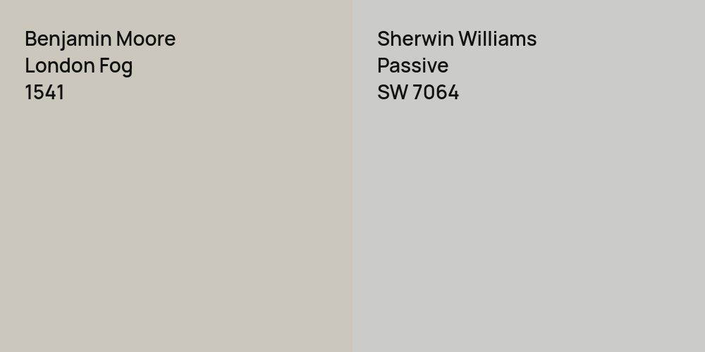 Benjamin Moore London Fog vs. Sherwin Williams Passive