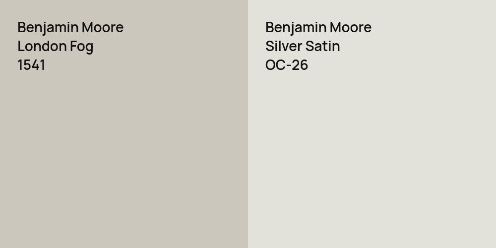 Benjamin Moore London Fog vs. Benjamin Moore Silver Satin