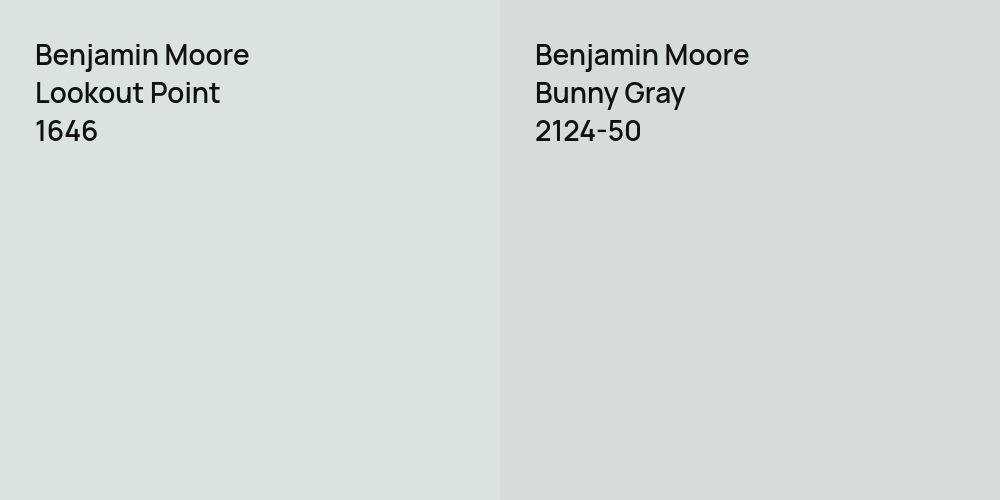 Benjamin Moore Lookout Point vs. Benjamin Moore Bunny Gray