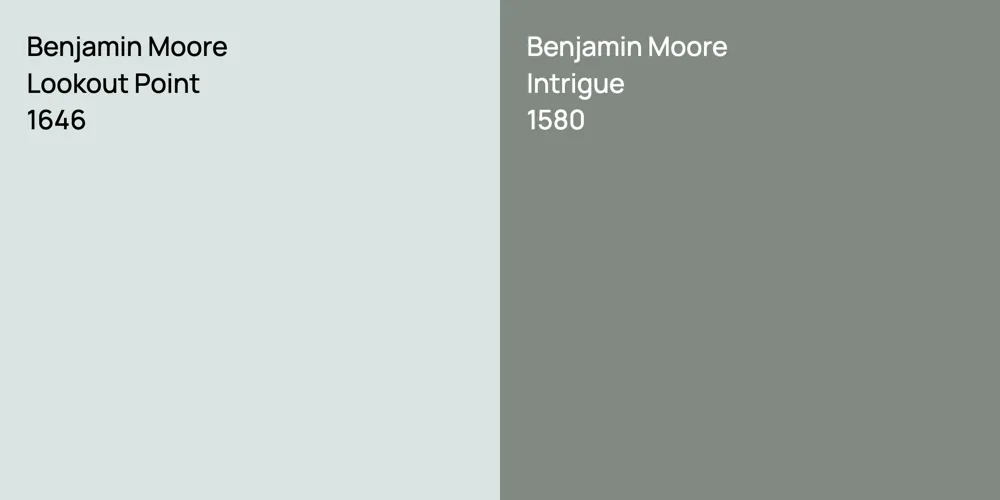 Benjamin Moore Lookout Point vs. Benjamin Moore Intrigue