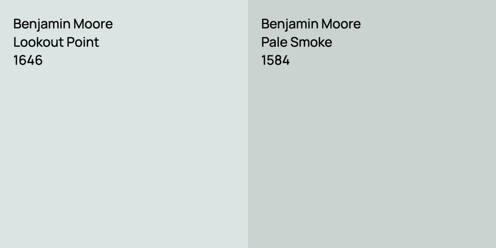 Benjamin Moore Lookout Point vs. Benjamin Moore Pale Smoke