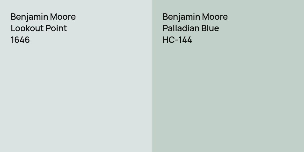 Benjamin Moore Lookout Point vs. Benjamin Moore Palladian Blue