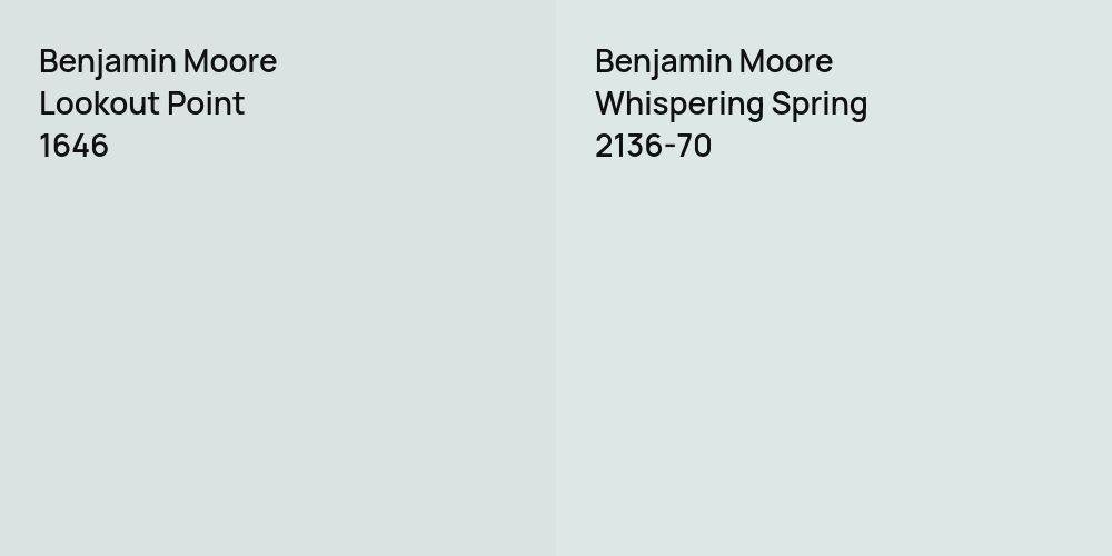 Benjamin Moore Lookout Point vs. Benjamin Moore Whispering Spring