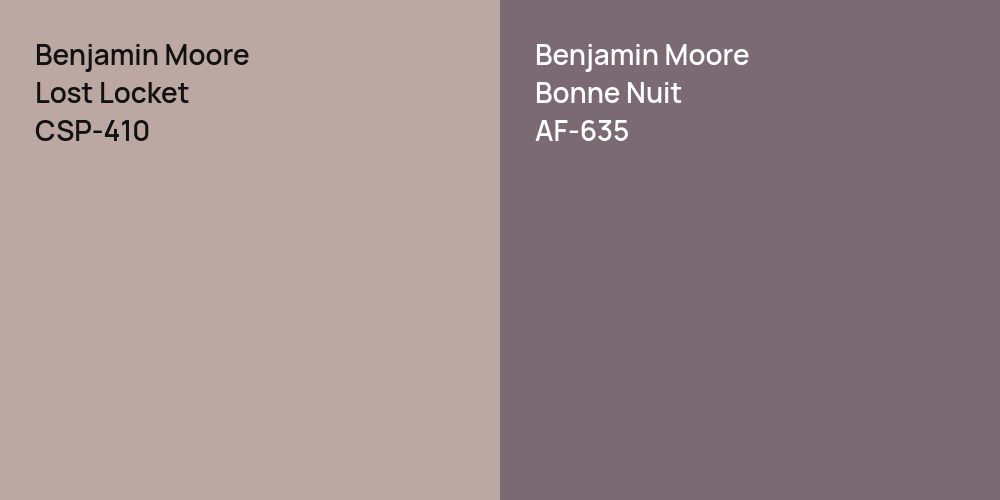 Benjamin Moore Lost Locket vs. Benjamin Moore Bonne Nuit