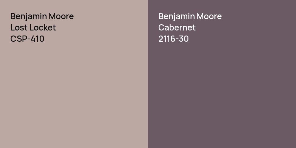 Benjamin Moore Lost Locket vs. Benjamin Moore Cabernet