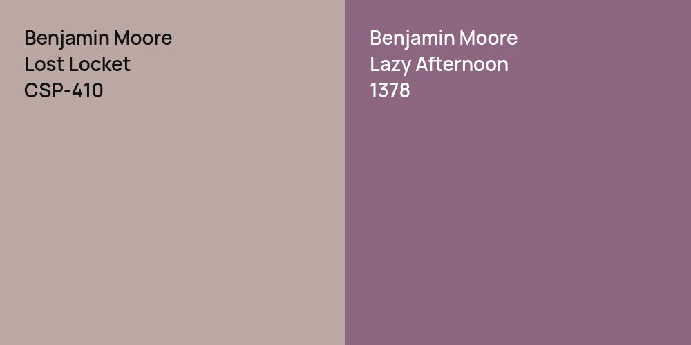 Benjamin Moore Lost Locket vs. Benjamin Moore Lazy Afternoon