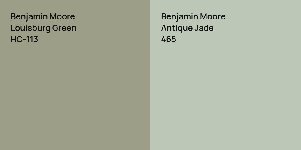 Benjamin Moore Louisburg Green vs. Benjamin Moore Antique Jade