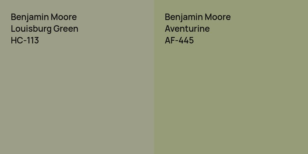 Benjamin Moore Louisburg Green vs. Benjamin Moore Aventurine