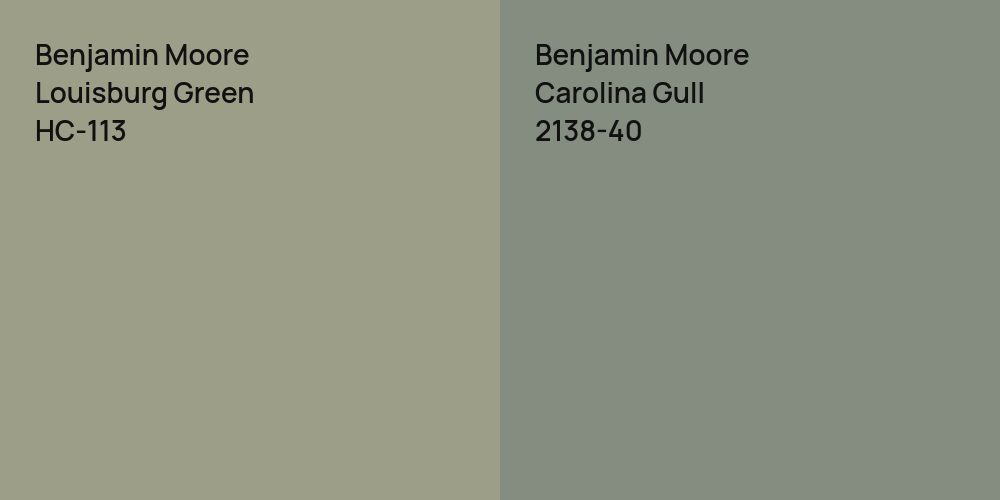 Benjamin Moore Louisburg Green vs. Benjamin Moore Carolina Gull