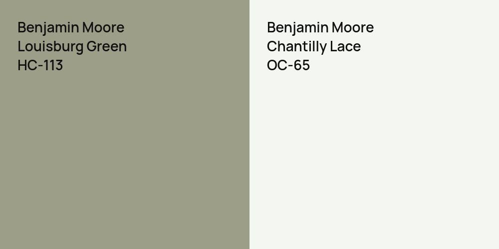 Benjamin Moore Louisburg Green vs. Benjamin Moore Chantilly Lace