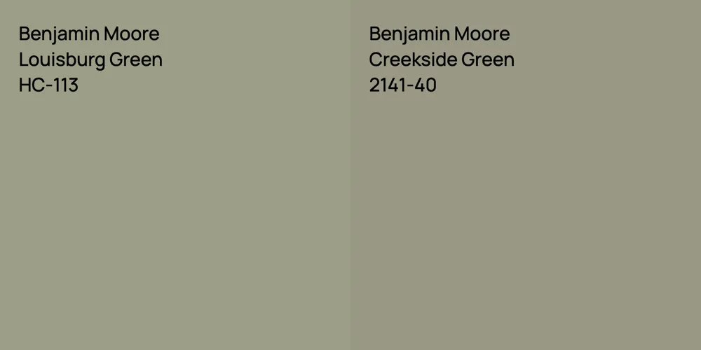 Benjamin Moore Louisburg Green vs. Benjamin Moore Creekside Green