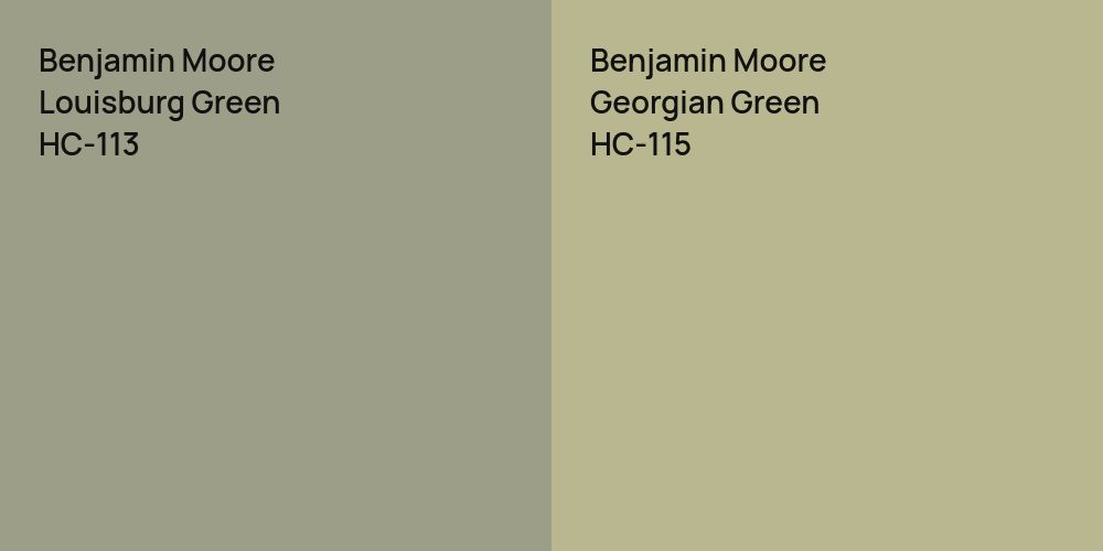 Benjamin Moore Louisburg Green vs. Benjamin Moore Georgian Green