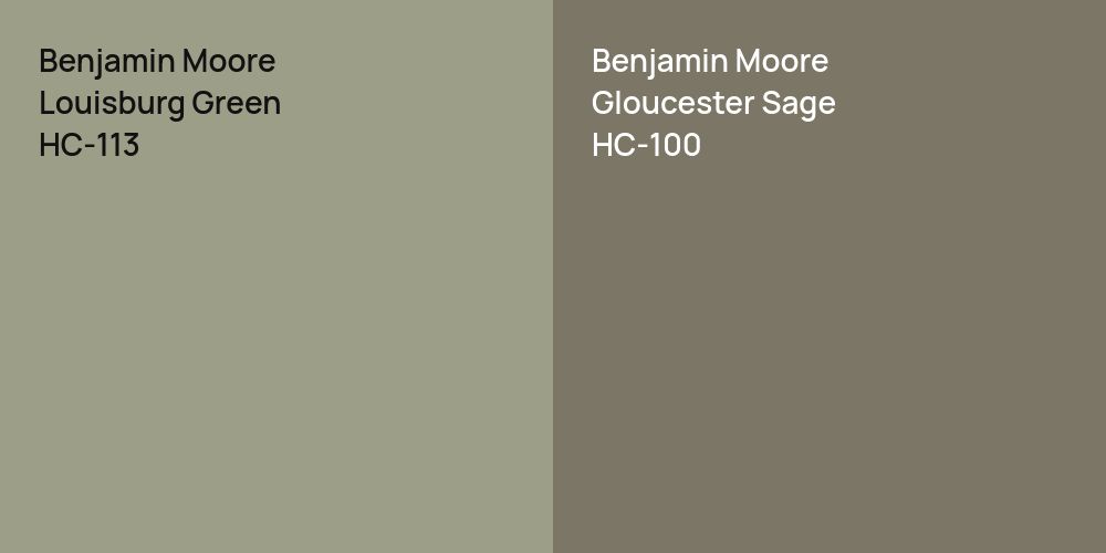 Benjamin Moore Louisburg Green vs. Benjamin Moore Gloucester Sage