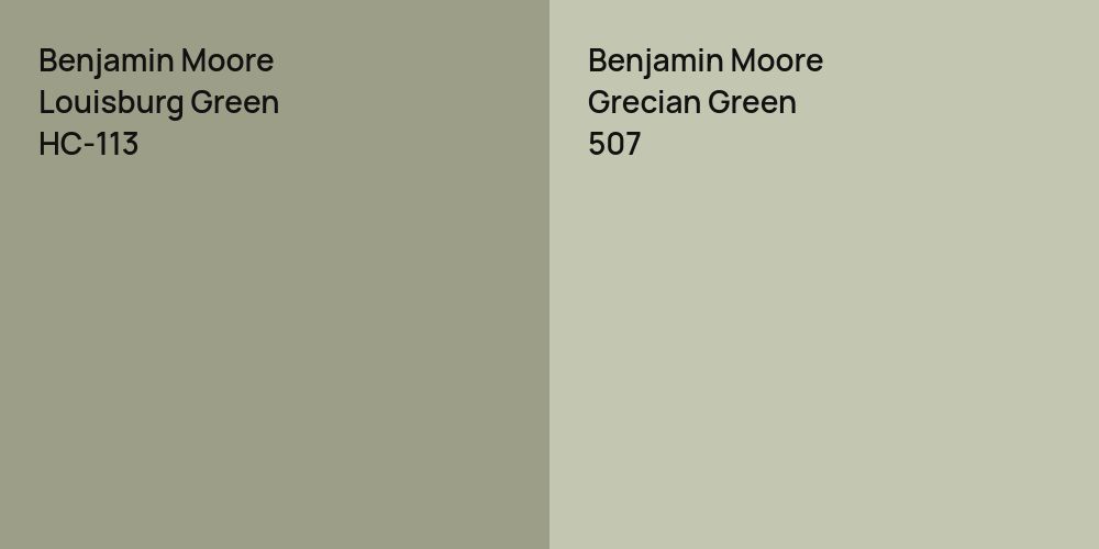 Benjamin Moore Louisburg Green vs. Benjamin Moore Grecian Green