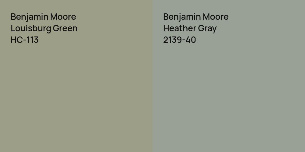 Benjamin Moore Louisburg Green vs. Benjamin Moore Heather Gray