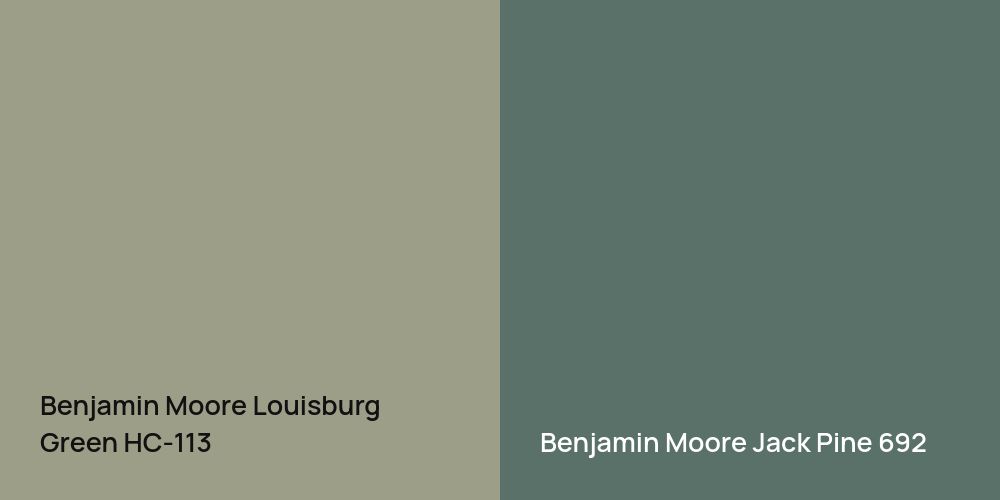 Benjamin Moore Louisburg Green vs. Benjamin Moore Jack Pine