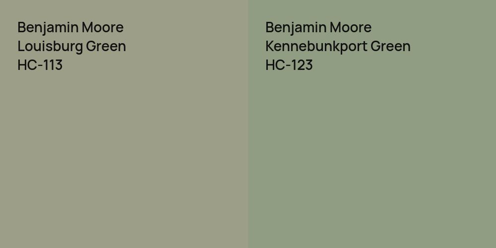 Benjamin Moore Louisburg Green vs. Benjamin Moore Kennebunkport Green