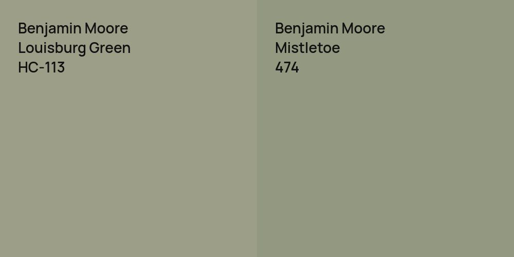 Benjamin Moore Louisburg Green vs. Benjamin Moore Mistletoe