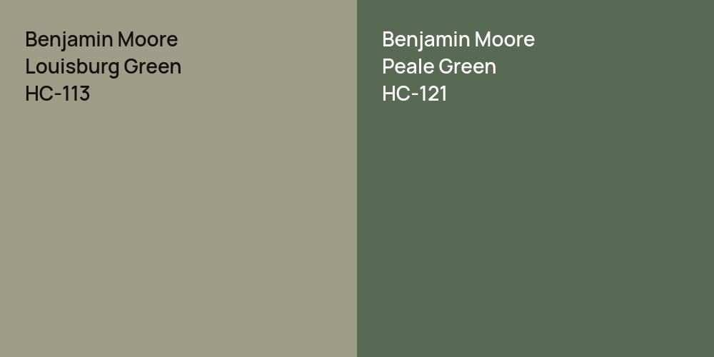 Benjamin Moore Louisburg Green vs. Benjamin Moore Peale Green