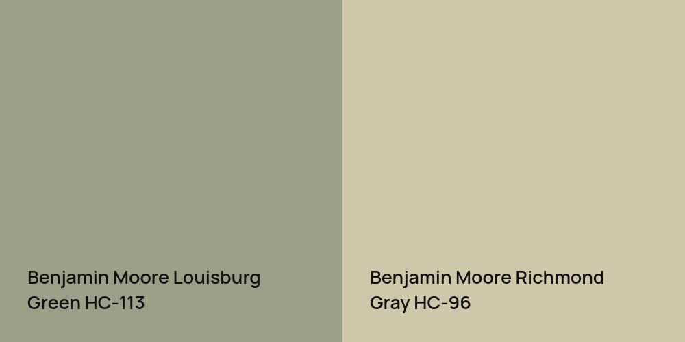 Benjamin Moore Louisburg Green vs. Benjamin Moore Richmond Gray