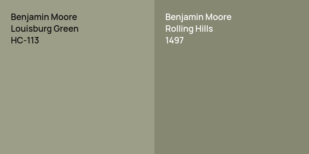 Benjamin Moore Louisburg Green vs. Benjamin Moore Rolling Hills