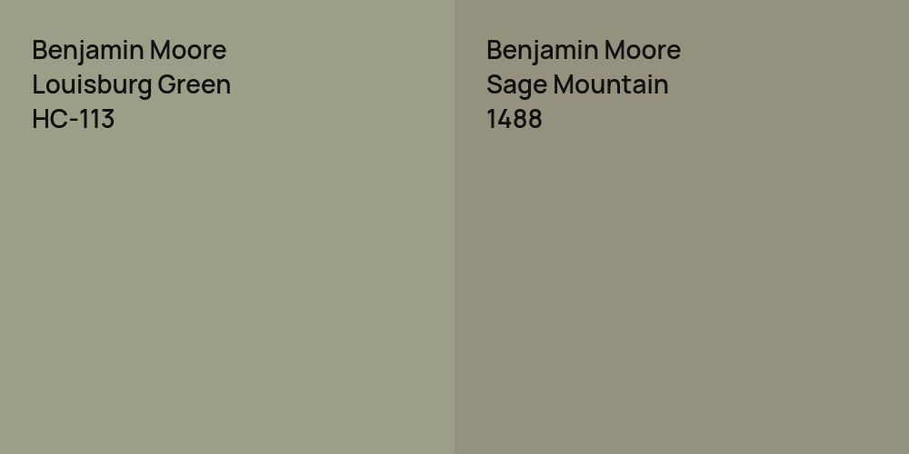 Benjamin Moore Louisburg Green vs. Benjamin Moore Sage Mountain