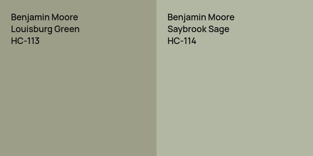 Benjamin Moore Louisburg Green vs. Benjamin Moore Saybrook Sage