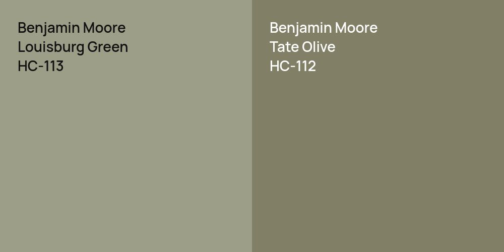 Benjamin Moore Louisburg Green vs. Benjamin Moore Tate Olive