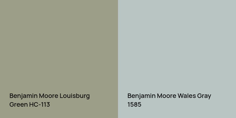 Benjamin Moore Louisburg Green vs. Benjamin Moore Wales Gray