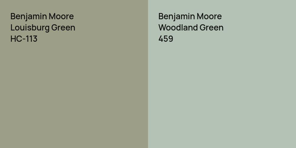 Benjamin Moore Louisburg Green vs. Benjamin Moore Woodland Green