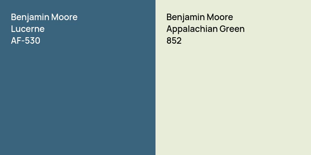 Benjamin Moore Lucerne vs. Benjamin Moore Appalachian Green