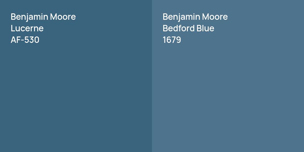 Benjamin Moore Lucerne vs. Benjamin Moore Bedford Blue