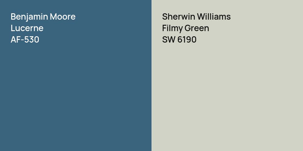 Benjamin Moore Lucerne vs. Sherwin Williams Filmy Green