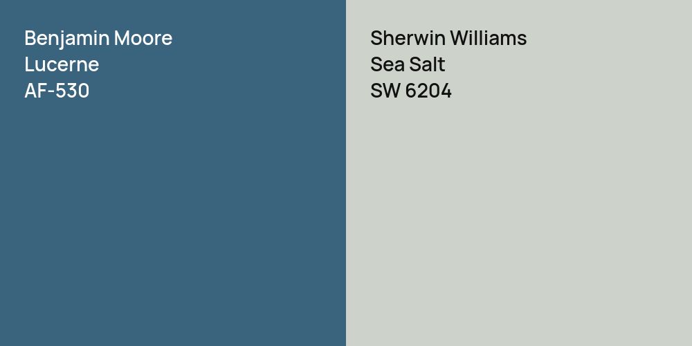 Benjamin Moore Lucerne vs. Sherwin Williams Sea Salt