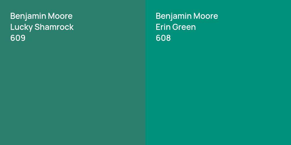 Benjamin Moore Lucky Shamrock vs. Benjamin Moore Erin Green