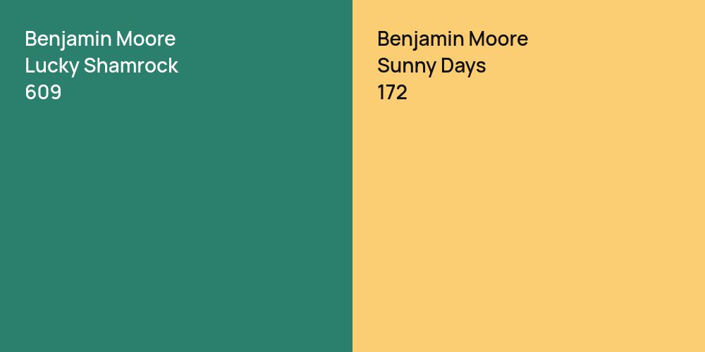 Benjamin Moore Lucky Shamrock vs. Benjamin Moore Sunny Days