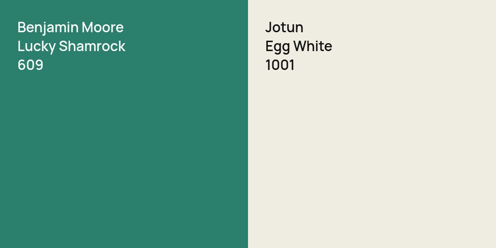 Benjamin Moore Lucky Shamrock vs. Jotun Egg White