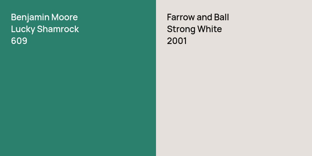 Benjamin Moore Lucky Shamrock vs. Farrow and Ball Strong White