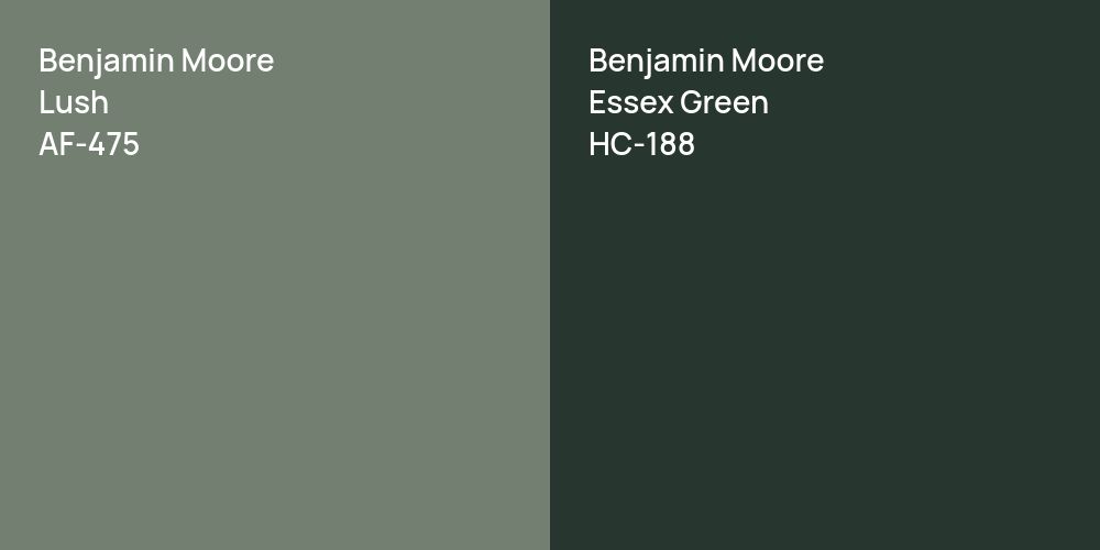 Benjamin Moore Lush vs. Benjamin Moore Essex Green