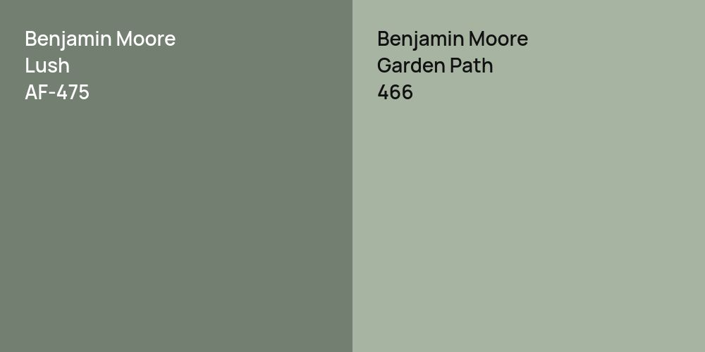 Benjamin Moore Lush vs. Benjamin Moore Garden Path