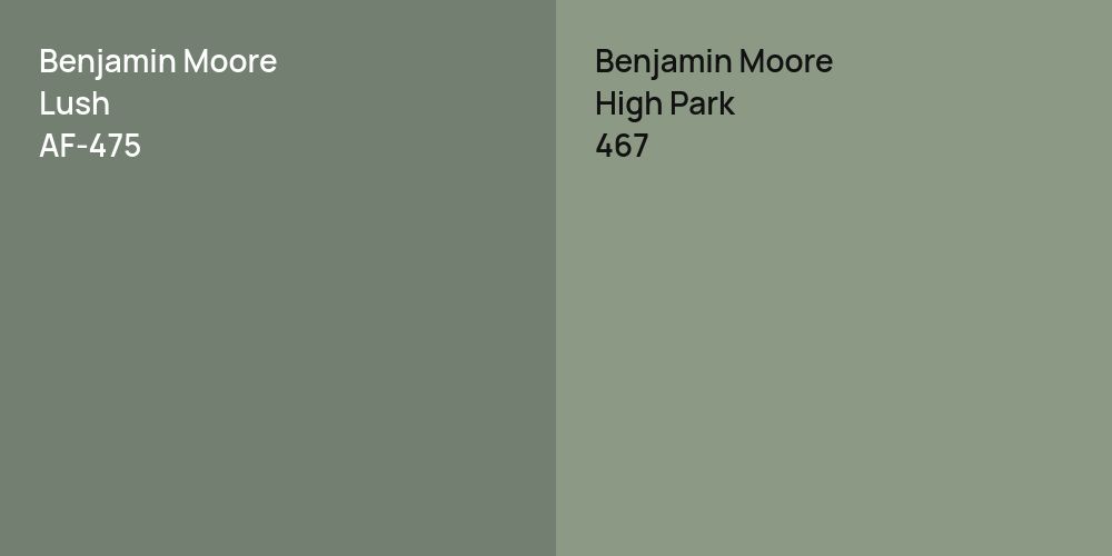 Benjamin Moore Lush vs. Benjamin Moore High Park