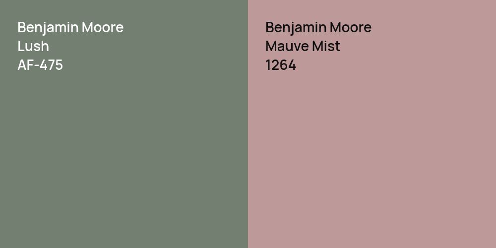 Benjamin Moore Lush vs. Benjamin Moore Mauve Mist