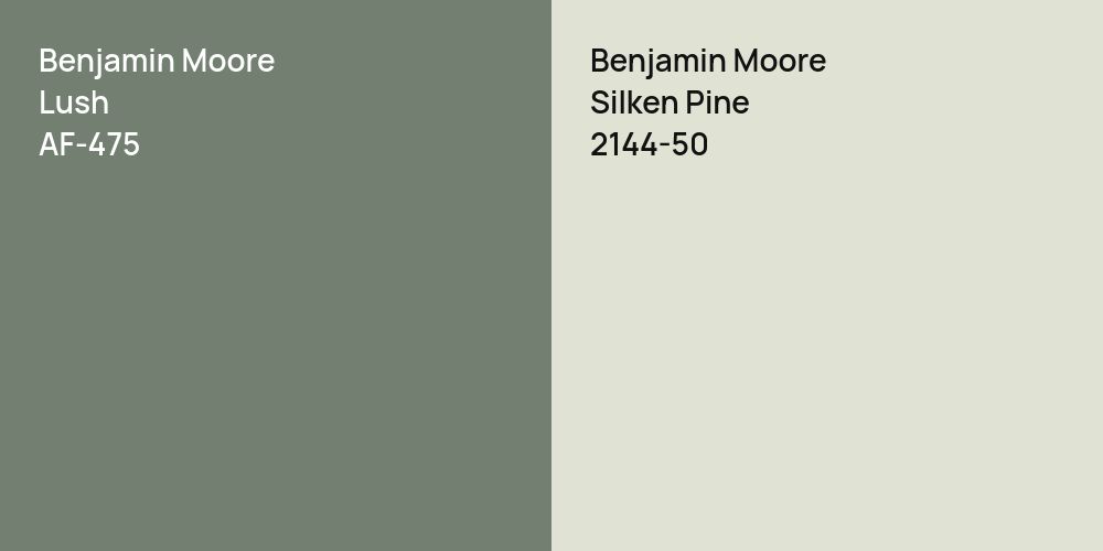 Benjamin Moore Lush vs. Benjamin Moore Silken Pine