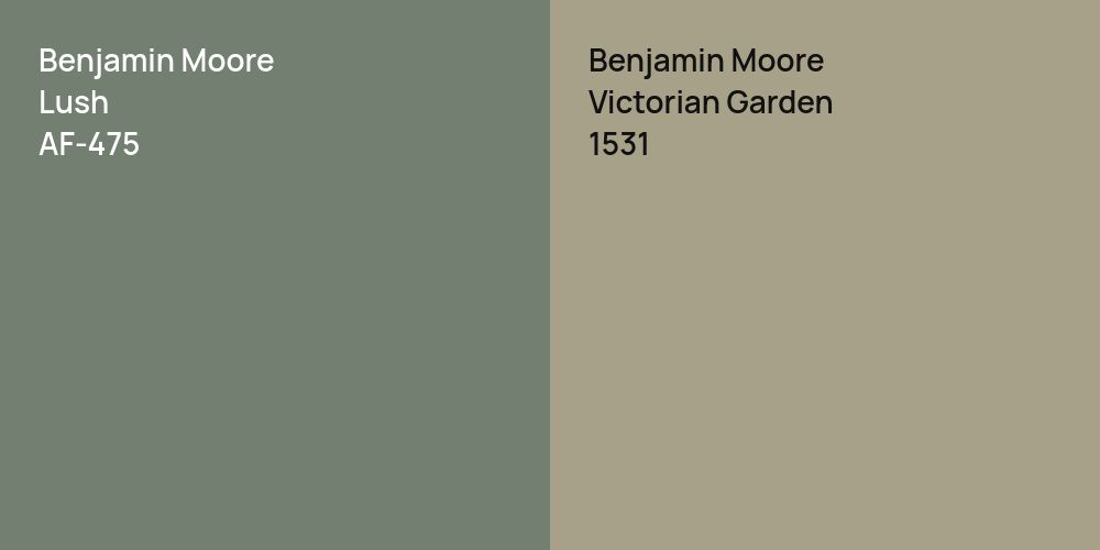 Benjamin Moore Lush vs. Benjamin Moore Victorian Garden