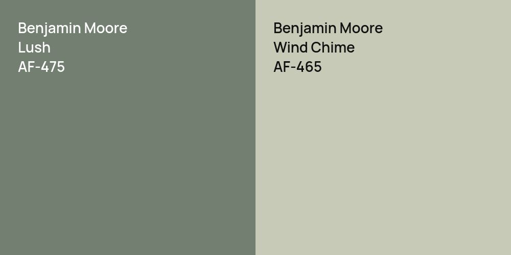 Benjamin Moore Lush vs. Benjamin Moore Wind Chime