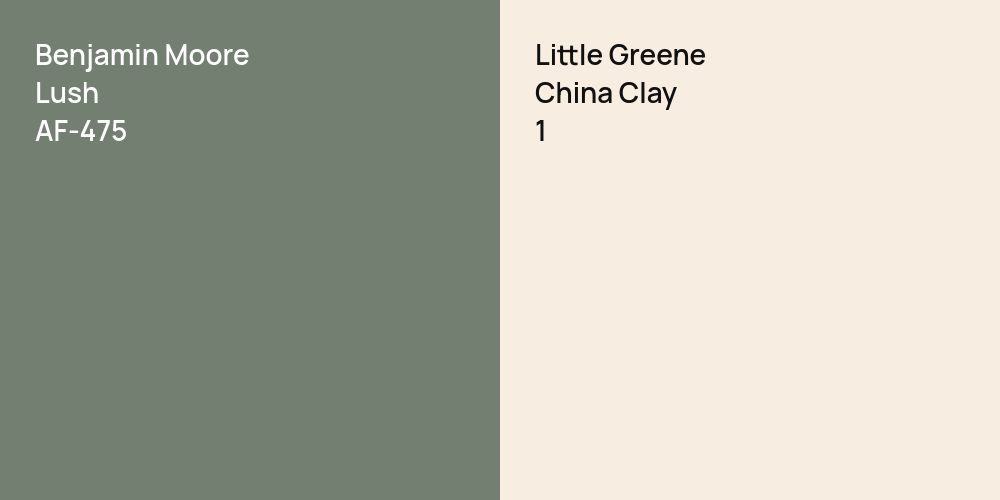 Benjamin Moore Lush vs. Little Greene China Clay 