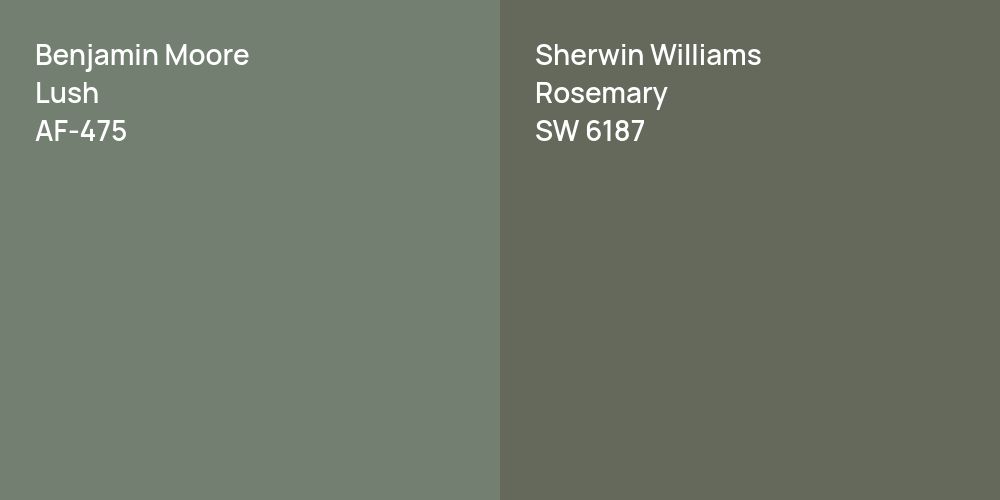 Benjamin Moore Lush vs. Sherwin Williams Rosemary