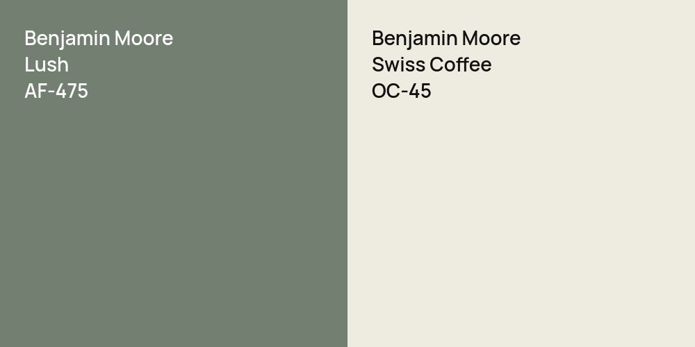 Benjamin Moore Lush vs. Benjamin Moore Swiss Coffee